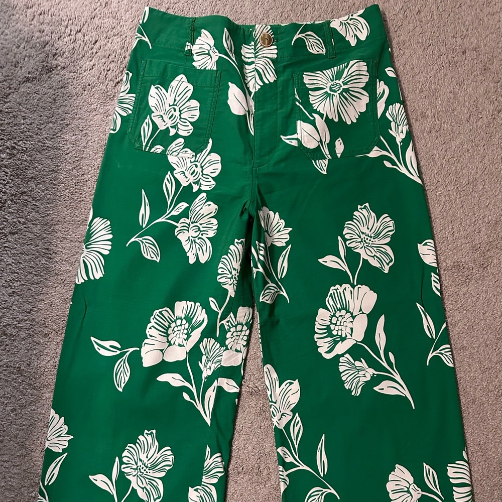 Maeve Green Floral Colette Crop